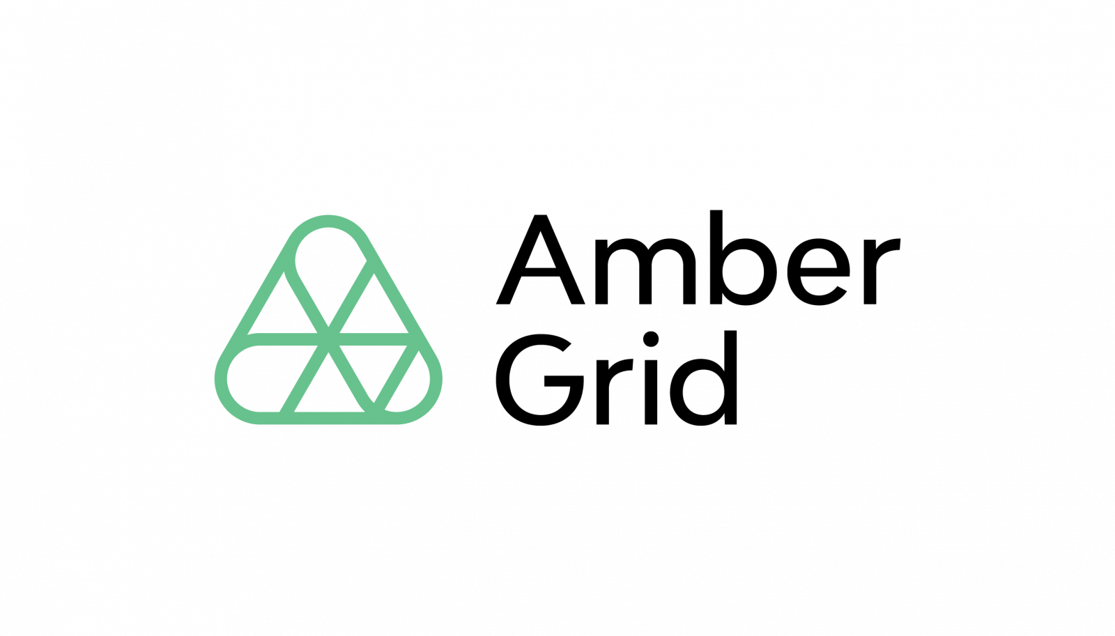 Green geometric triangle logo on a black background, with rounded edges and overlapping lines forming a triangular motif