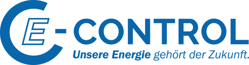 CE-CONTROL logo: circular blue C enclosing a stylized E, with the word CONTROL and the tagline 'Unsere Energie gehört der Zukunft' in blue.