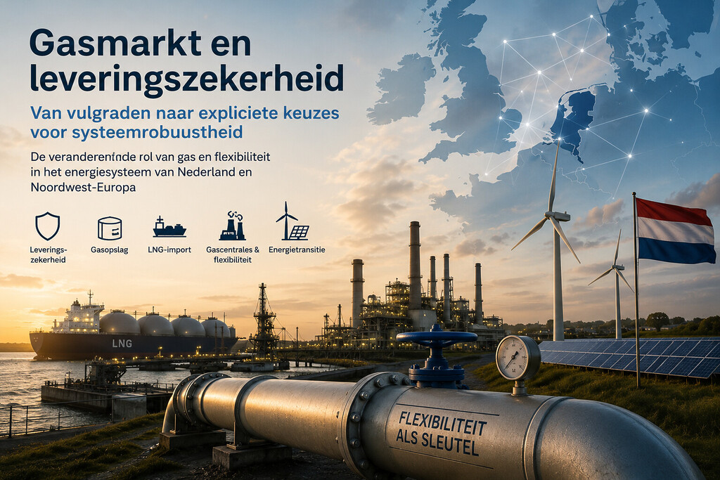 Gas security image showing Dutch LNG imports, gas storage, gas-fired power and renewable energy