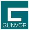 Teal square logo featuring a large black geometric emblem and the word GUNVOR beneath it.
