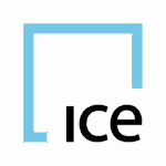 Logo: pale blue partial square frame around the bold black word 'Ice'.