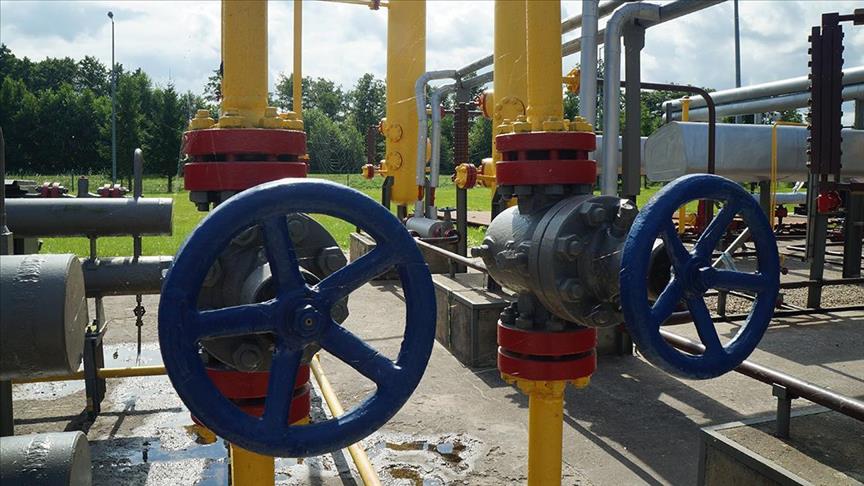 Gas pipeline valves at a European gas storage and transmission facility