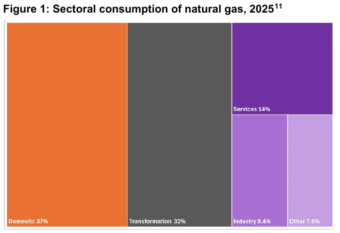 UK gas security: UK sectoral natural gas consumption in 2025, DESNZ Figure 1